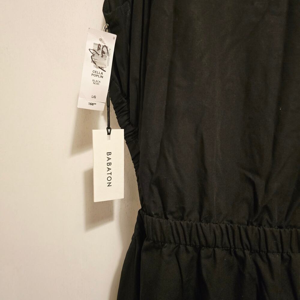 Babaton Cella Poplin Dress by Aritizia NWT Black, cut out maxi lined size large - Picture 2 of 9